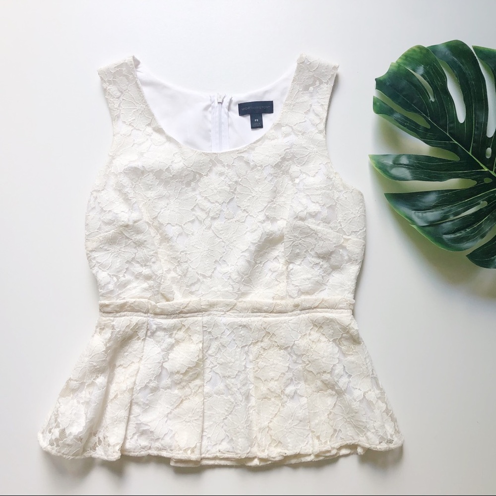 Worthington lace peplum tank